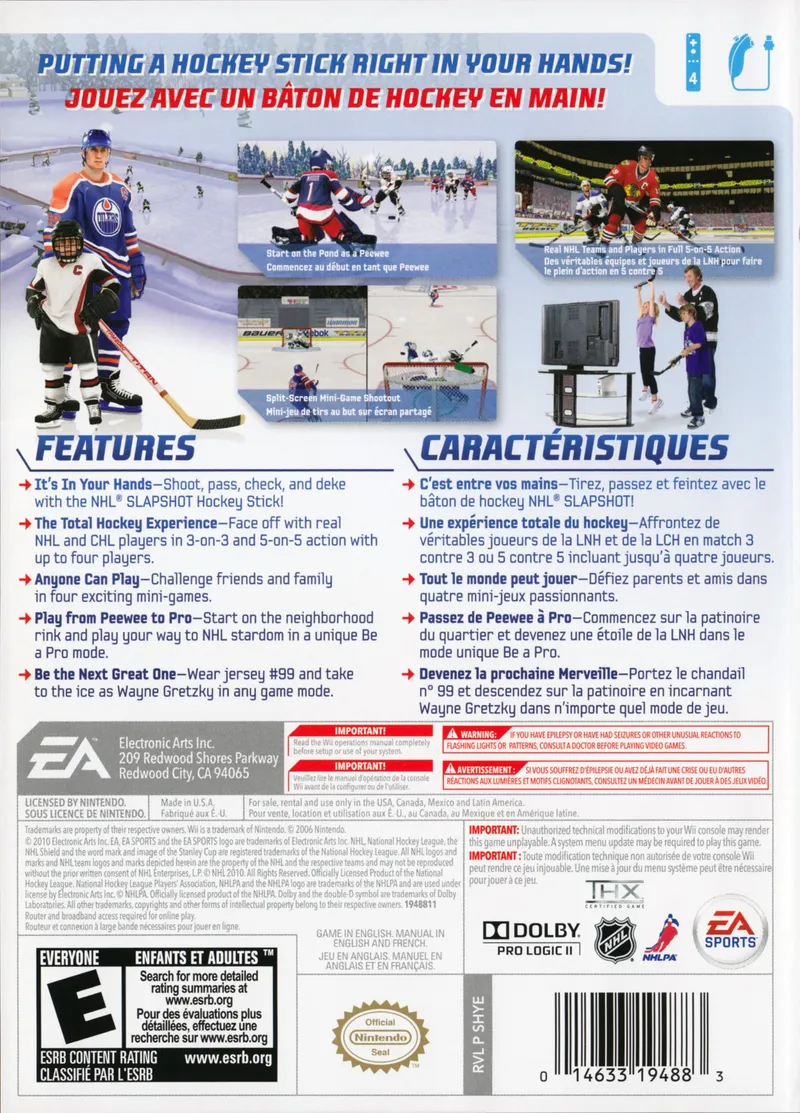 NHL Slapshot box back