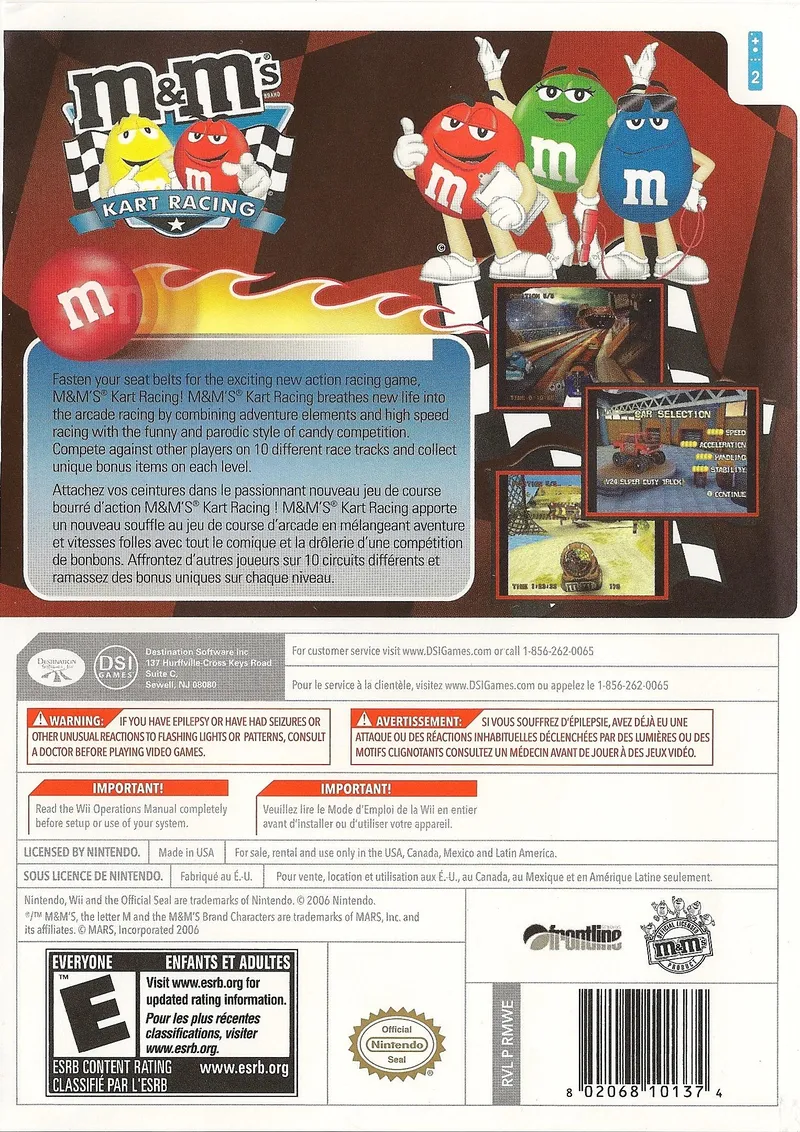 M&M's Kart Racing box back