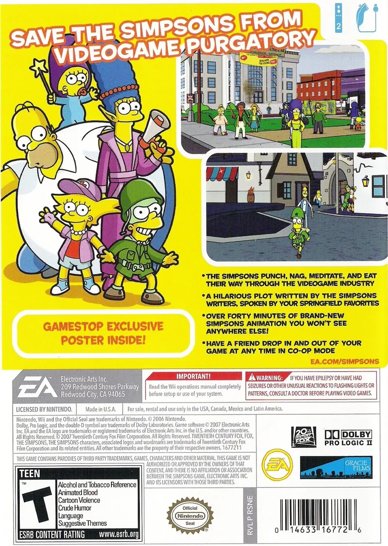 The Simpsons Game box back