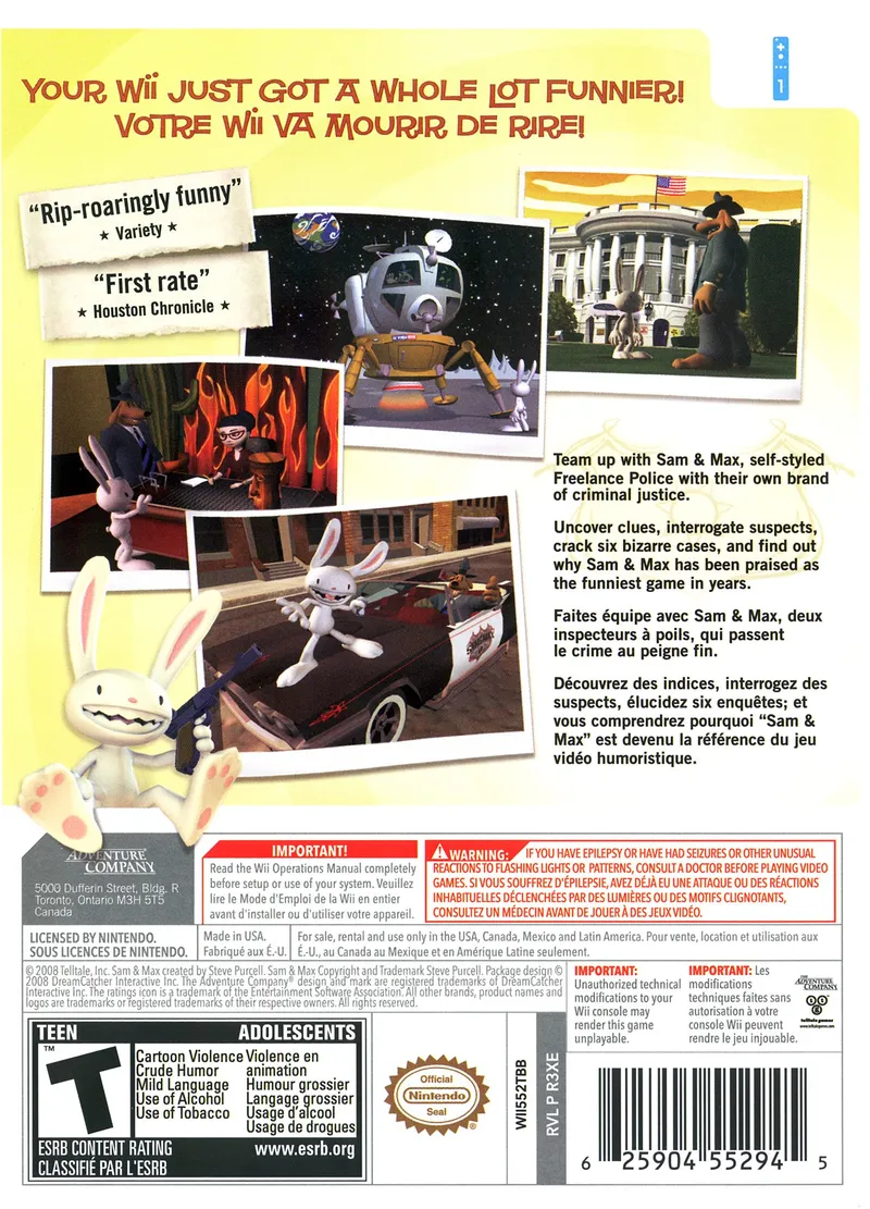 Sam & Max: Season One box back