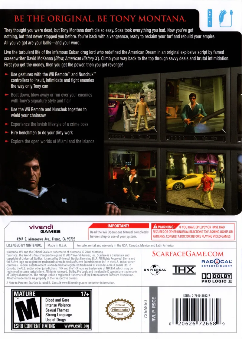 Scarface: The World is Yours box back