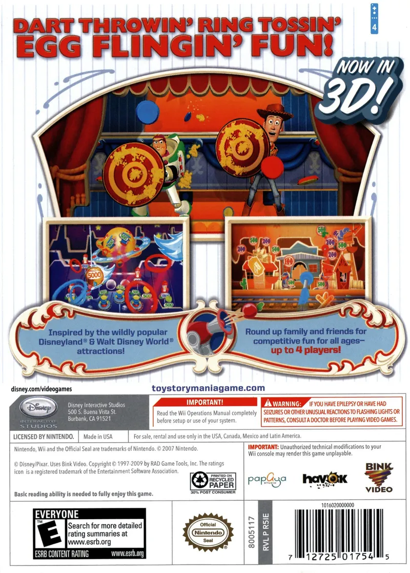 Toy Story Mania! box back
