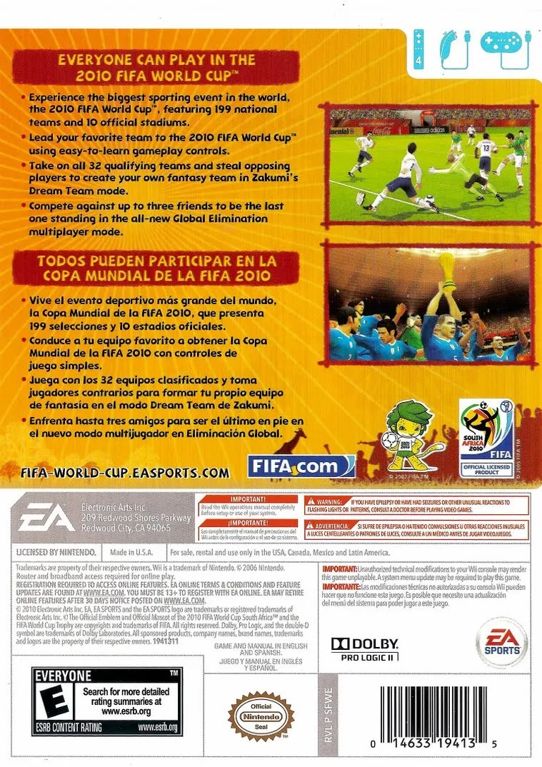 2010 FIFA World Cup South Africa box back