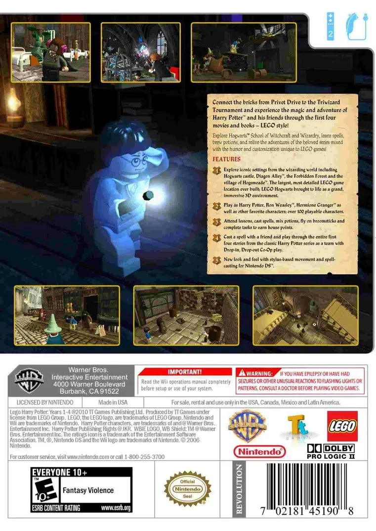 LEGO Harry Potter: Years 1-4 box back