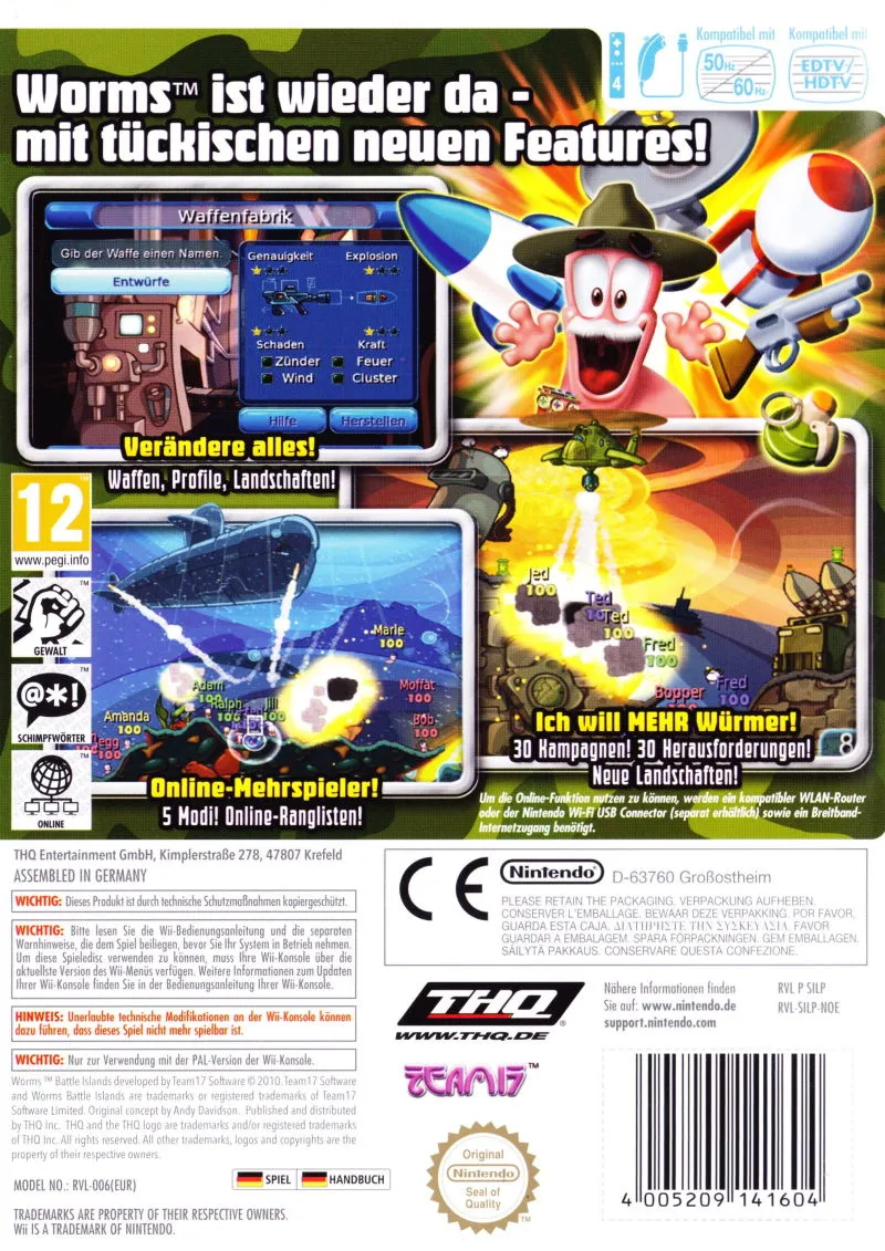 Worms: Battle Islands box back