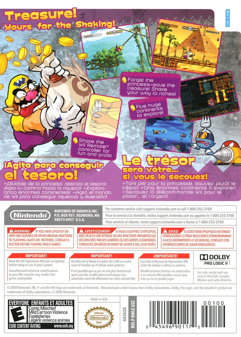 Wario Land: Shake It! box back
