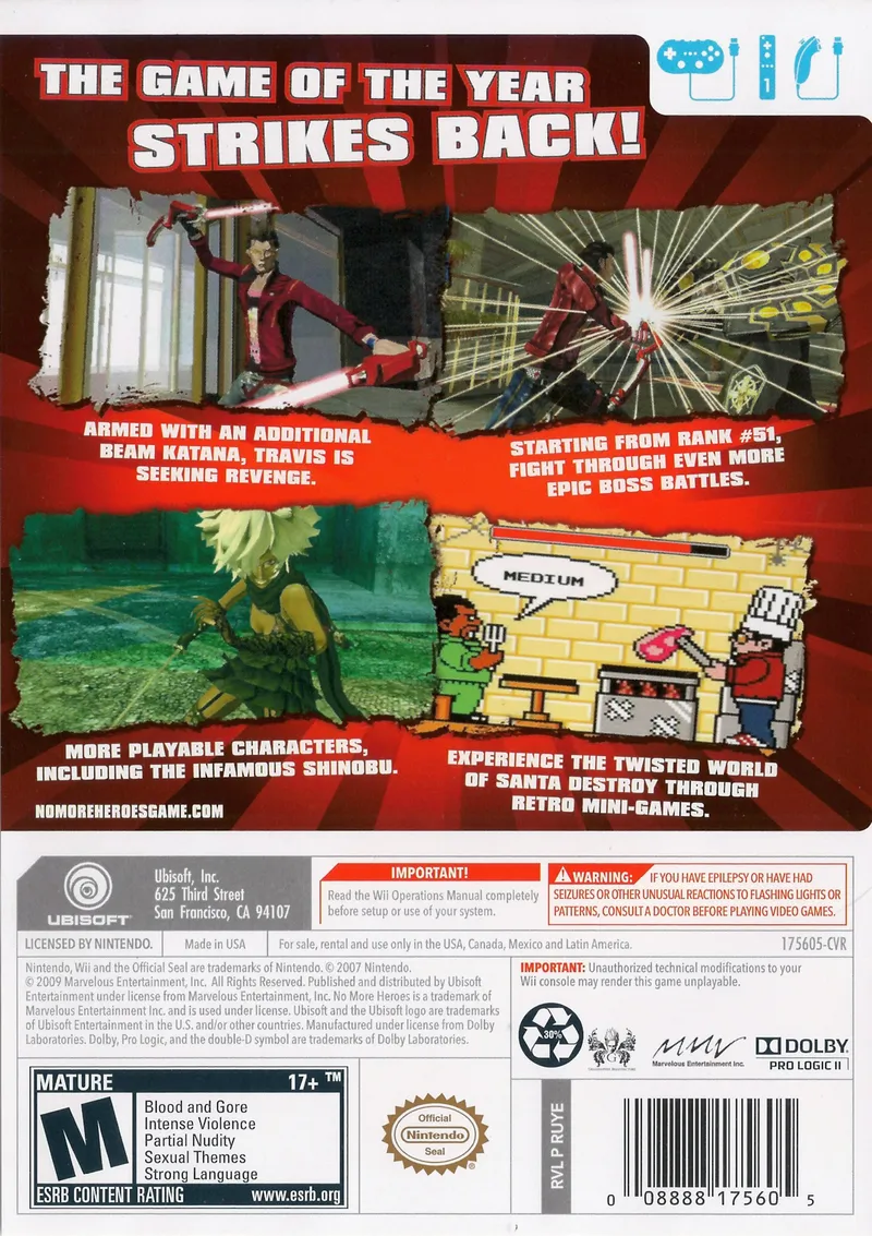 No More Heroes 2: Desperate Struggle box back