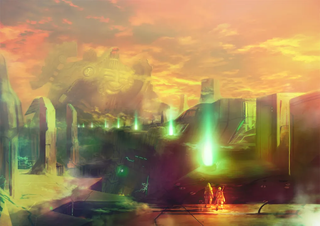 Backdrop artwork for Xenoblade Chronicles
