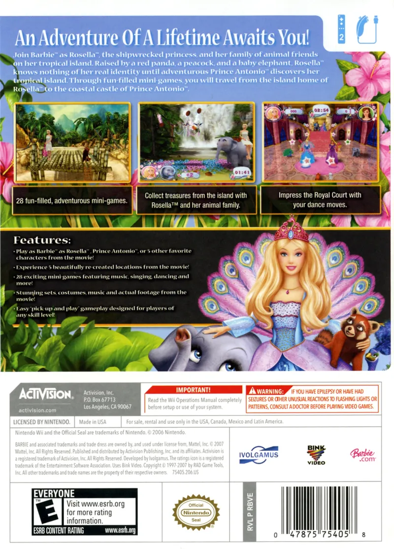 Barbie as the Island Princess box back