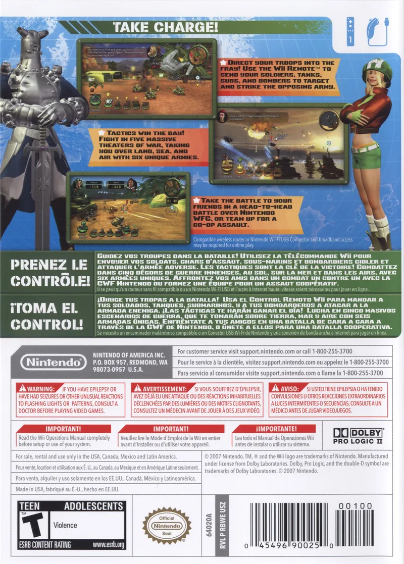 Battalion Wars 2 box back