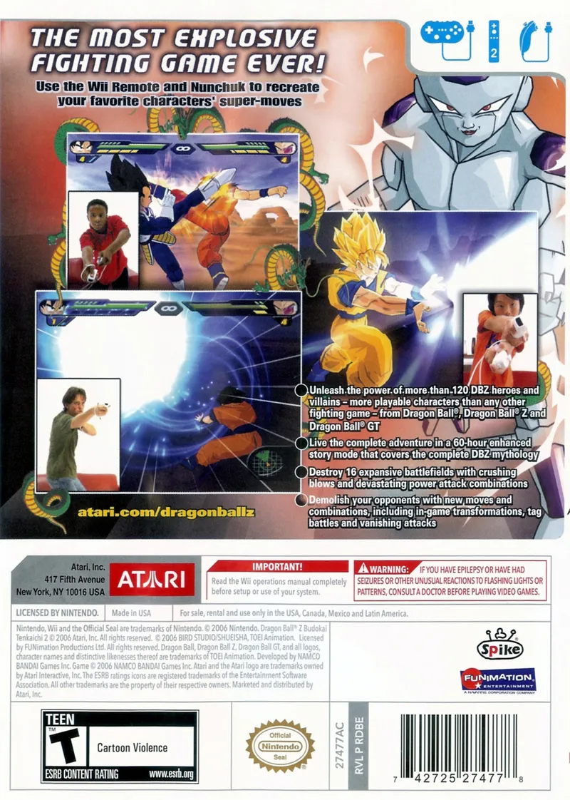 Dragon Ball Z: Budokai Tenkaichi 2 box back