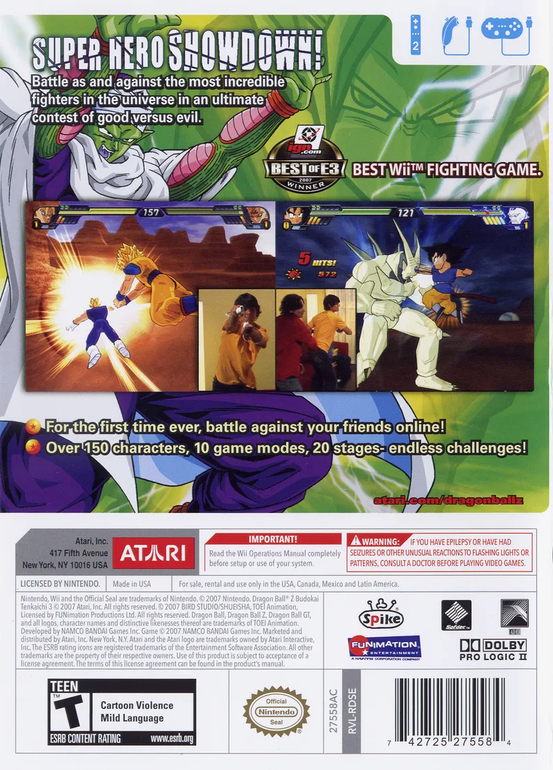 Dragon Ball Z: Budokai Tenkaichi 3 box back