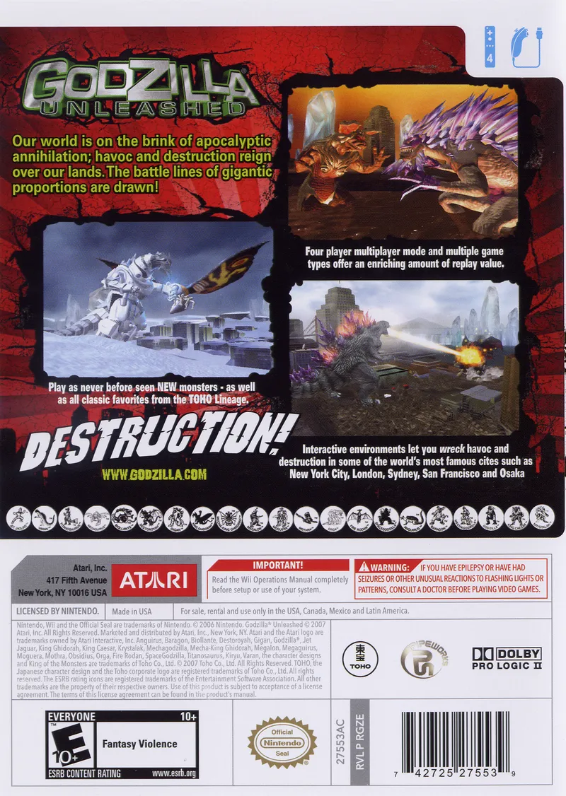 Godzilla: Unleashed box back