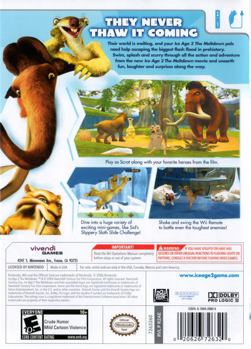 Ice Age 2: The Meltdown box back
