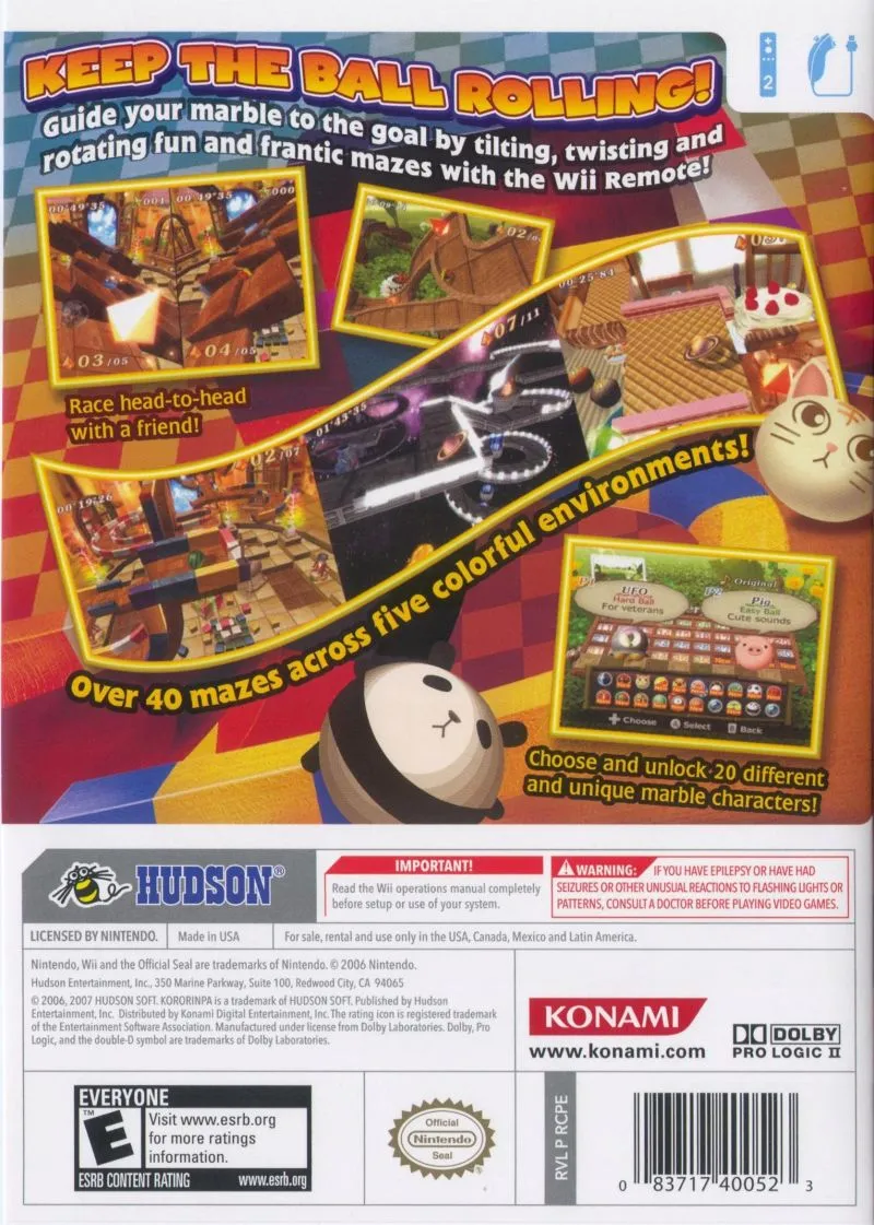 Kororinpa box back
