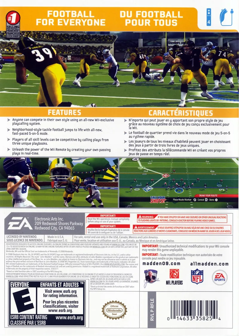 Madden NFL 09 All-Play box back