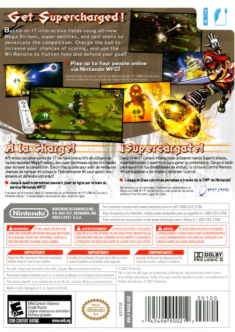 Mario Strikers Charged box back