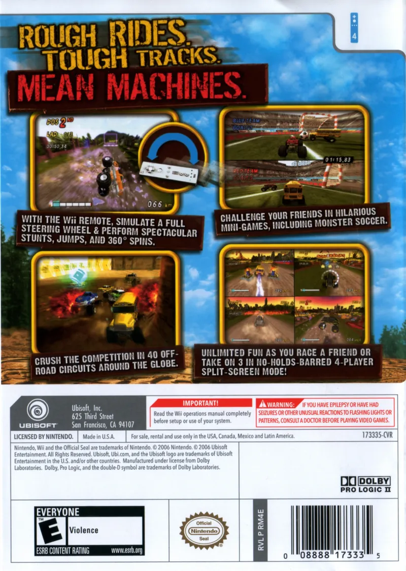 Monster 4x4: World Circuit box back