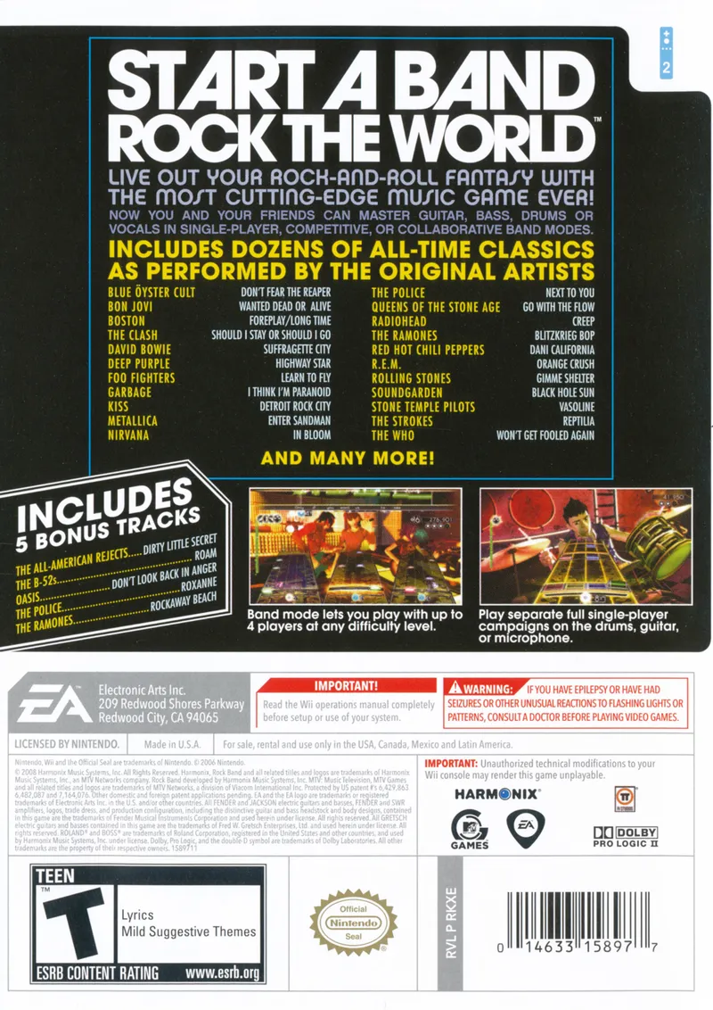 Rock Band box back