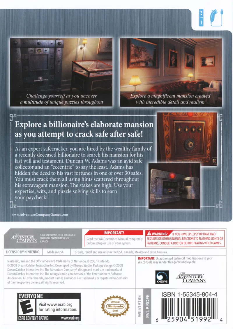 Safecracker box back