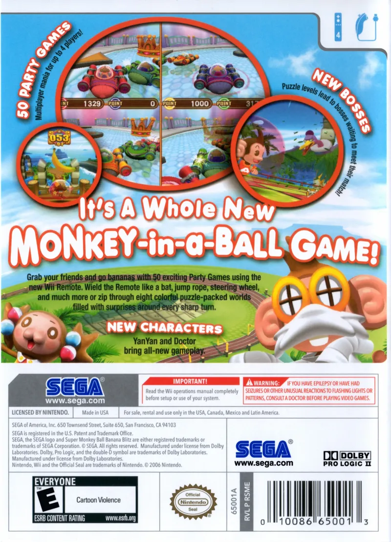 Super Monkey Ball: Banana Blitz box back