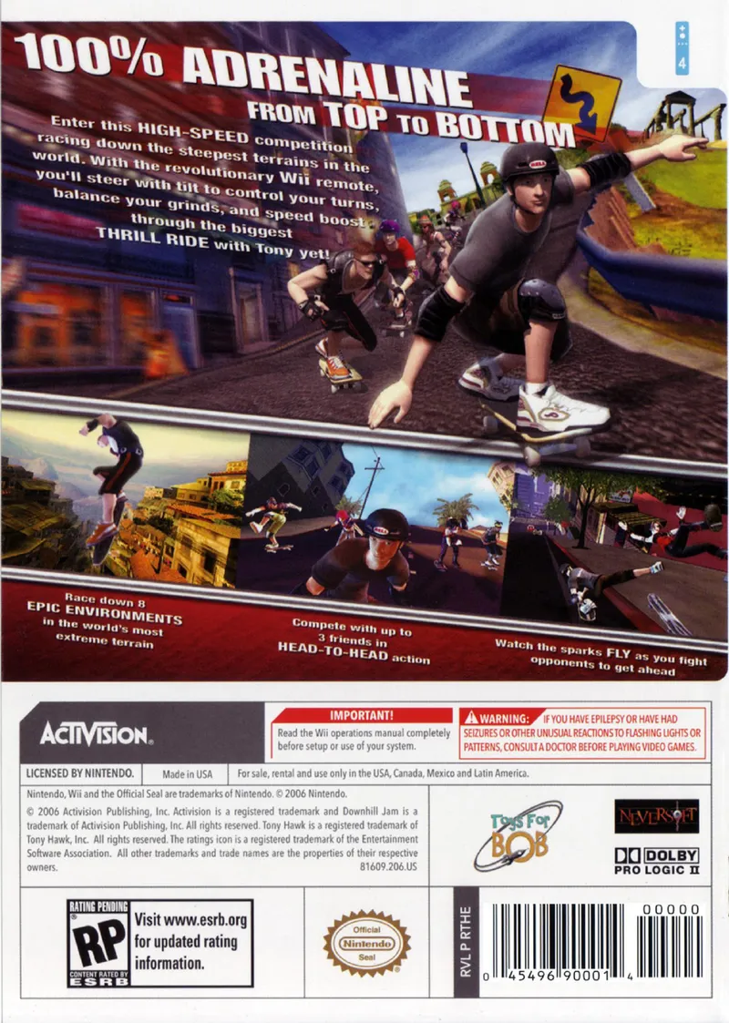 Tony Hawk's Downhill Jam box back