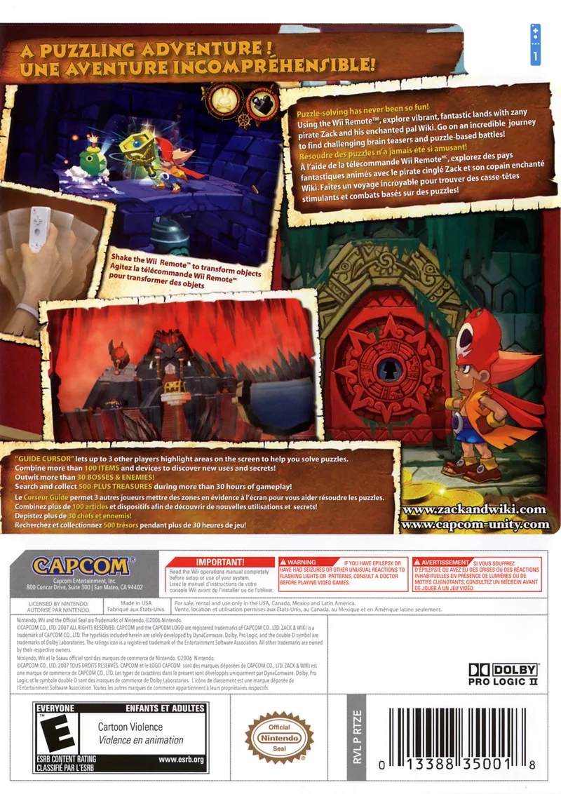 Zack & Wiki: Quest for Barbaros' Treasure box back