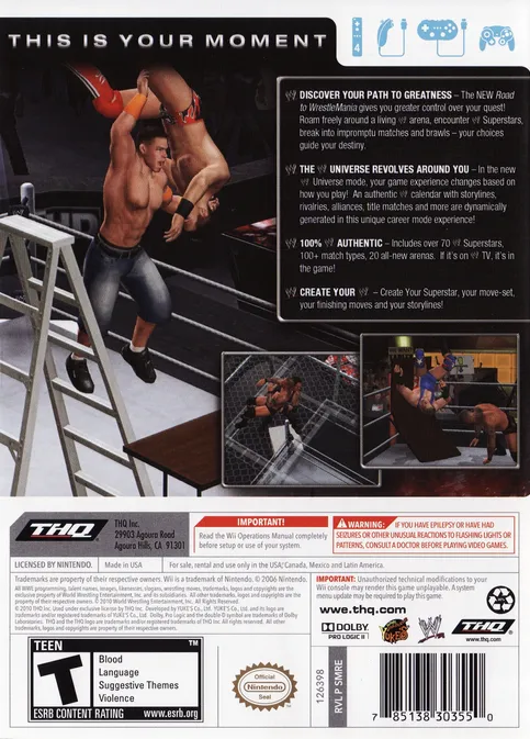 WWE SmackDown vs. Raw 2011 box back