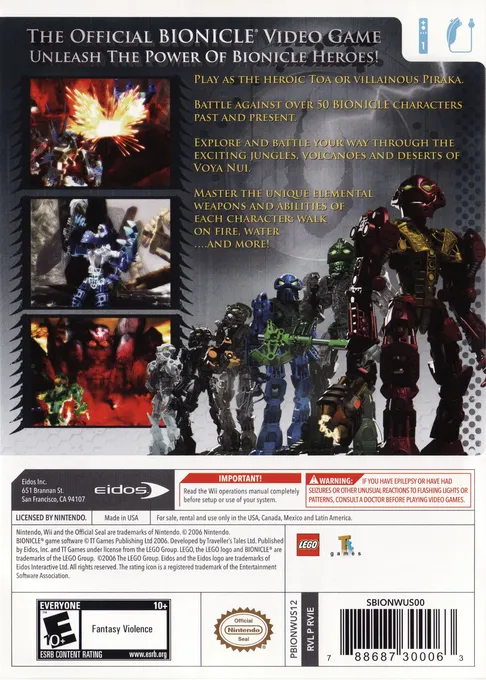 Bionicle Heroes box back
