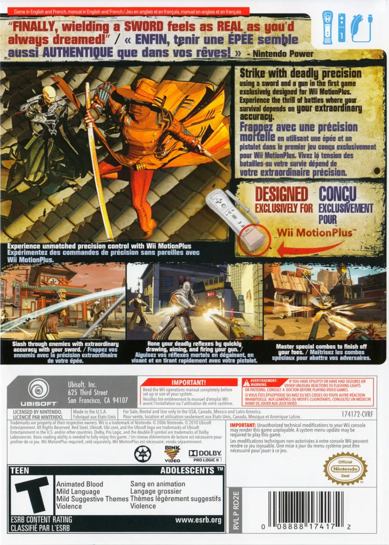 Red Steel 2 box back