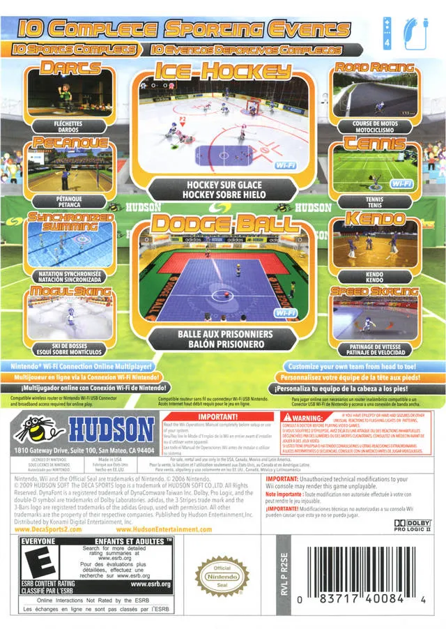 Deca Sports 2 box back