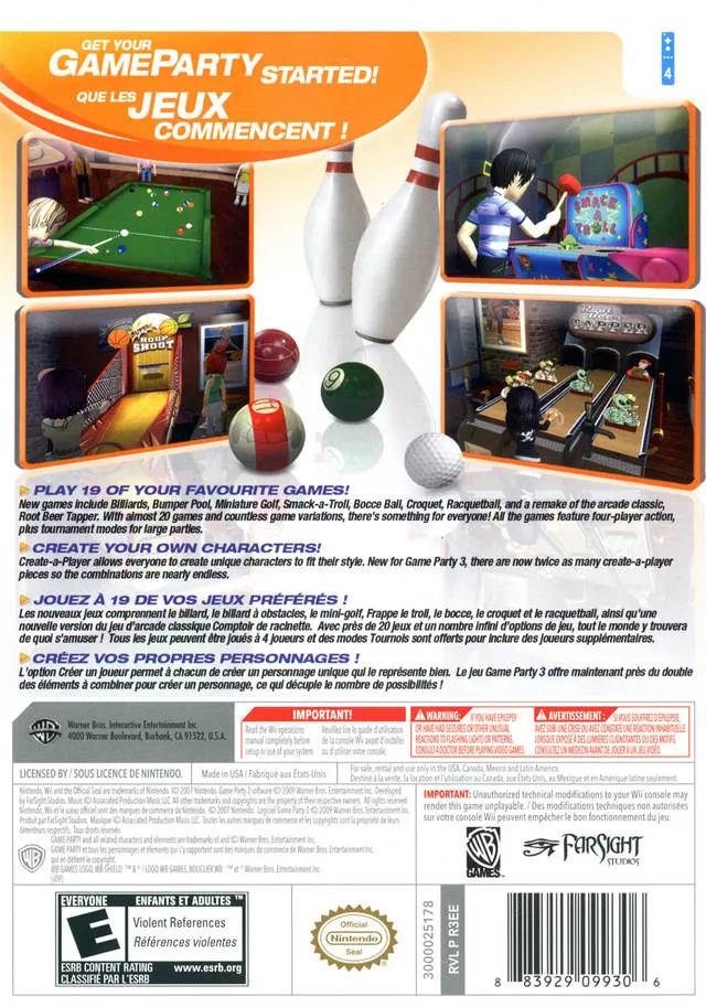 Game Party 3 box back
