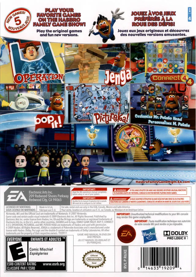 Hasbro Family Game Night 2 box back