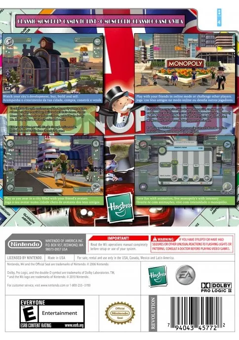 Monopoly Streets box back