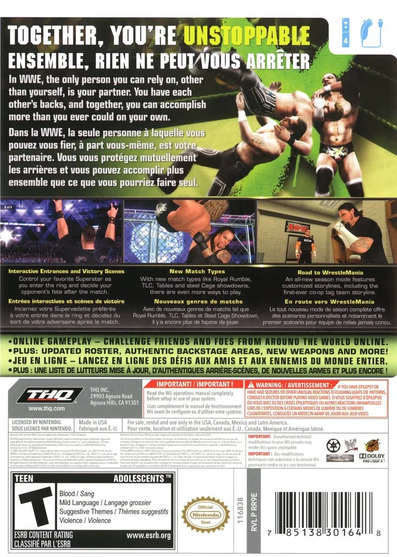WWE SmackDown vs. Raw 2009 box back