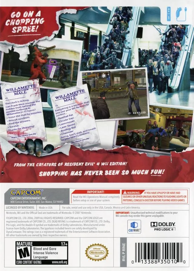 Dead Rising: Chop Till You Drop box back