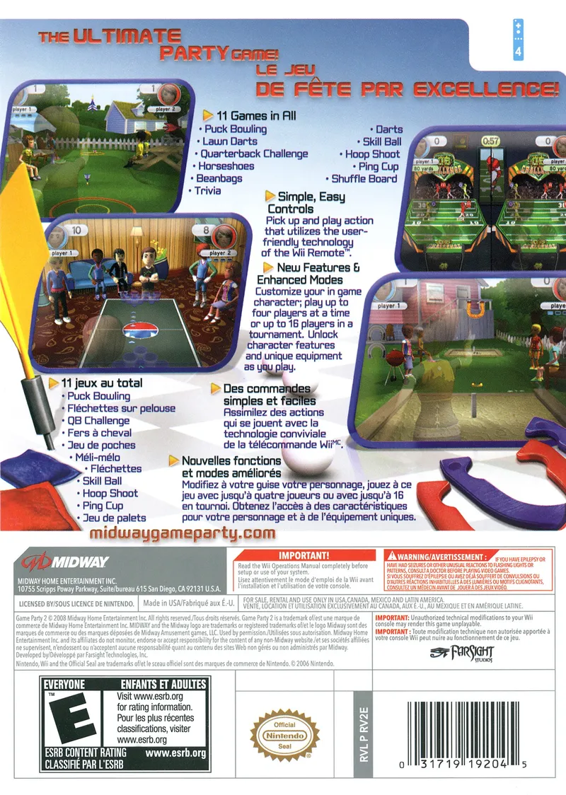 Game Party 2 box back