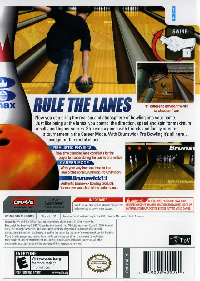 Brunswick Pro Bowling box back