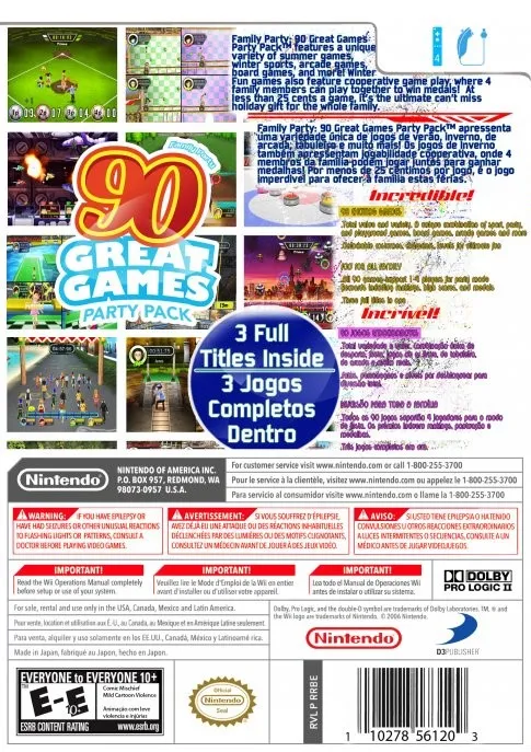 Family Party: 90 Great Games: Party Pack box back