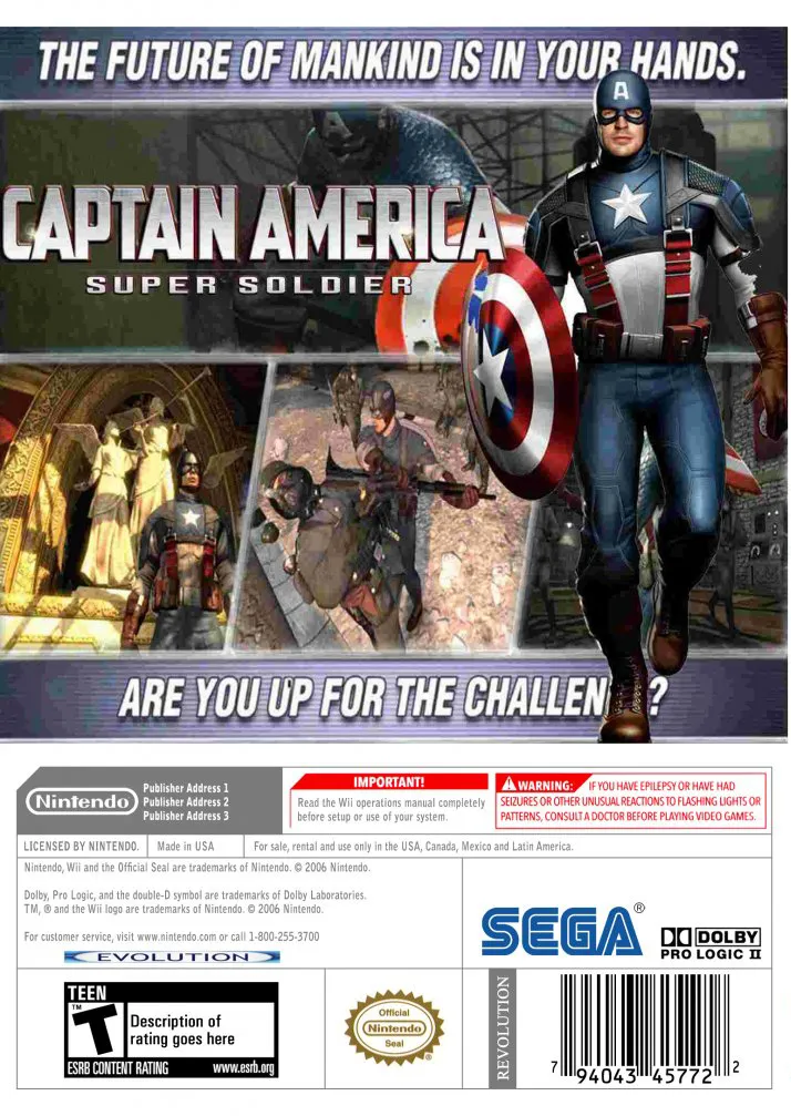 Captain America: Super Soldier box back