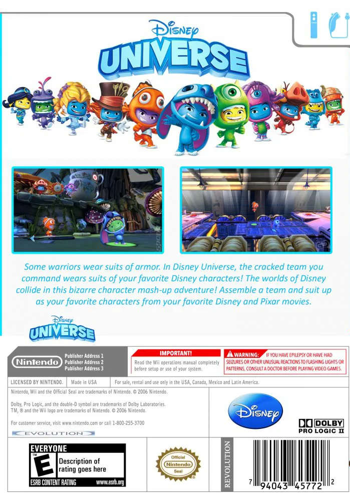 Disney Universe box back