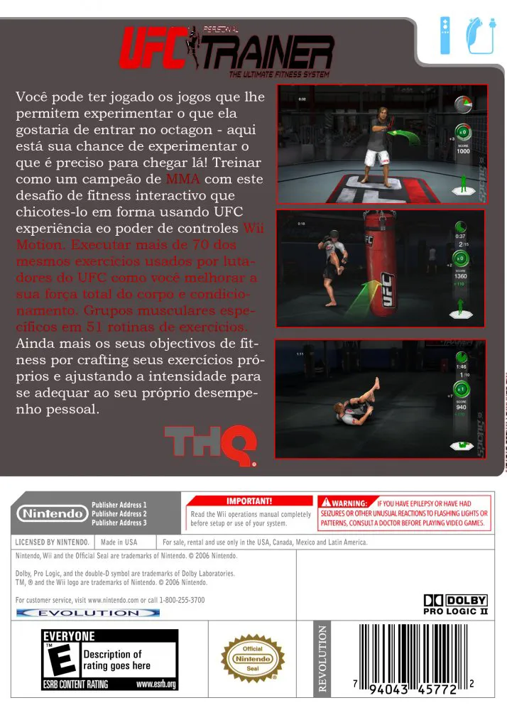 UFC Personal Trainer: The Ultimate Fitness System box back