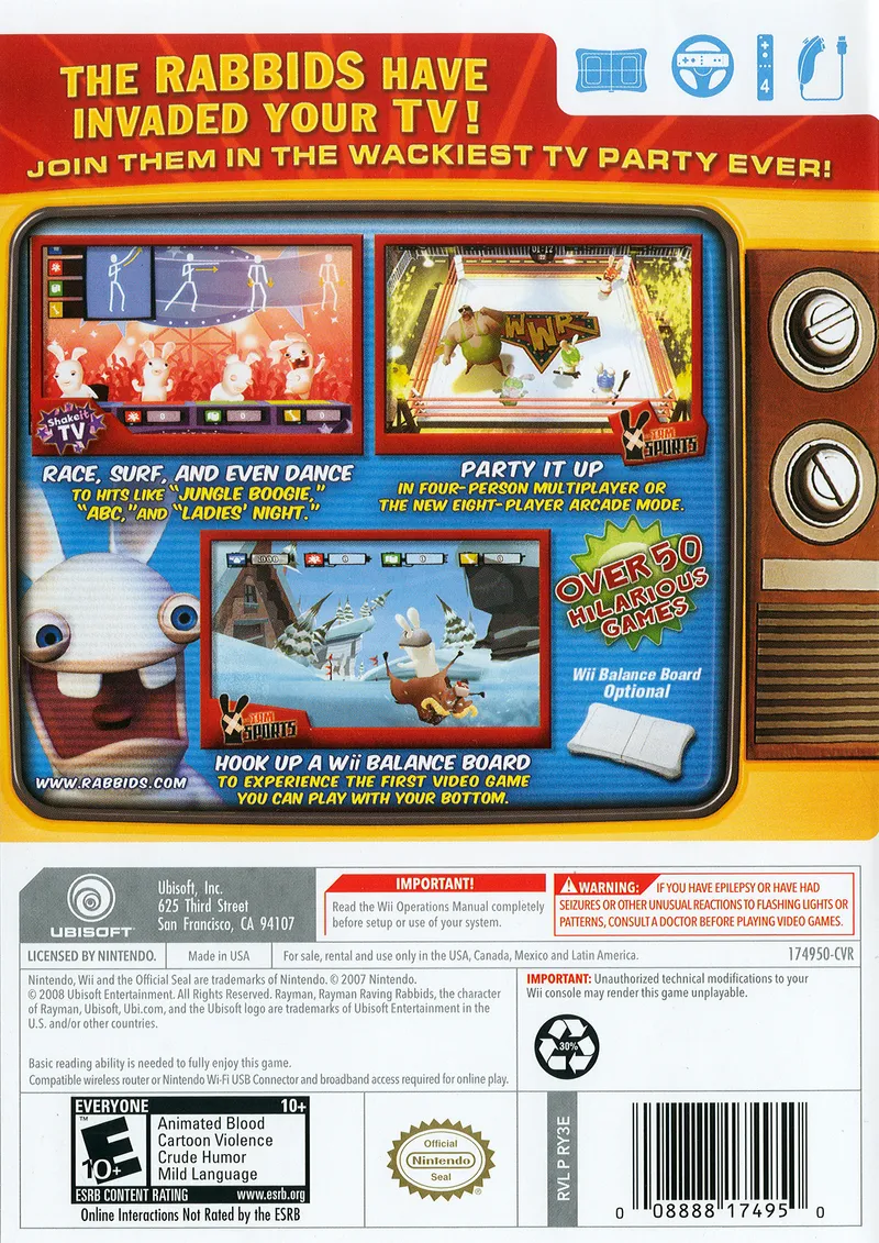 Rayman: Raving Rabbids: TV Party box back