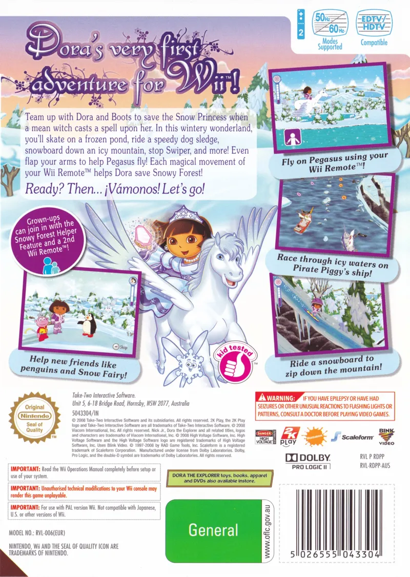 Dora the Explorer: Dora Saves the Snow Princess box back