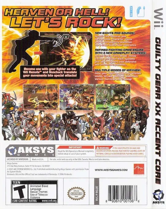 Guilty Gear XX Accent Core box back