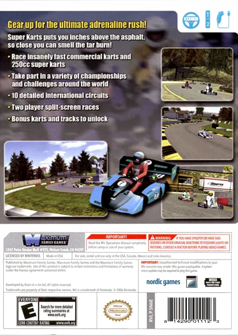Super Karts box back