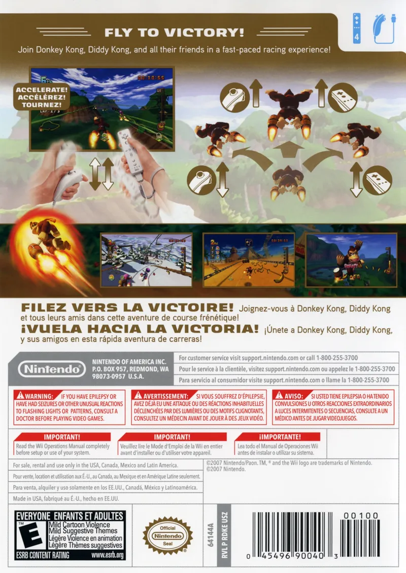 Donkey Kong: Barrel Blast box back