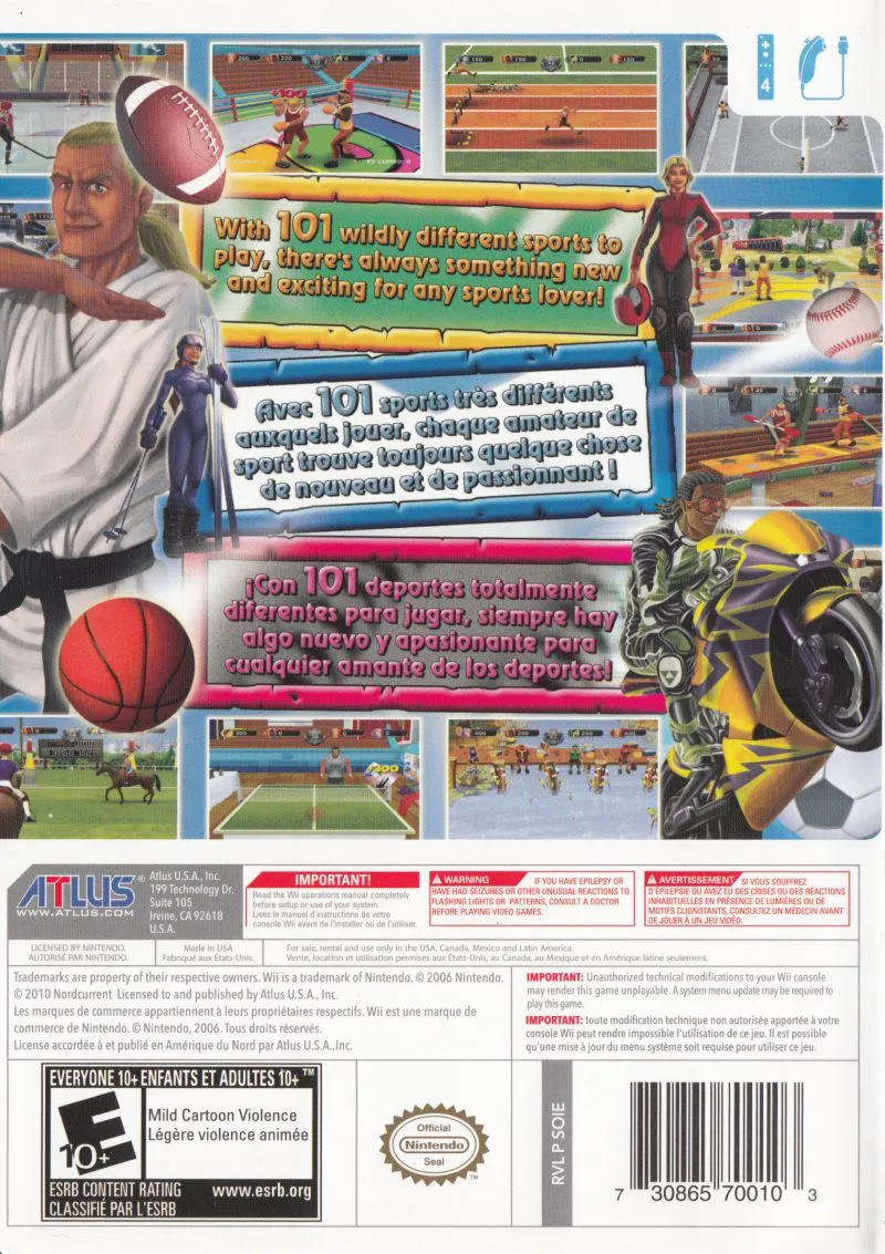 101-in-1 Sports Party Megamix box back