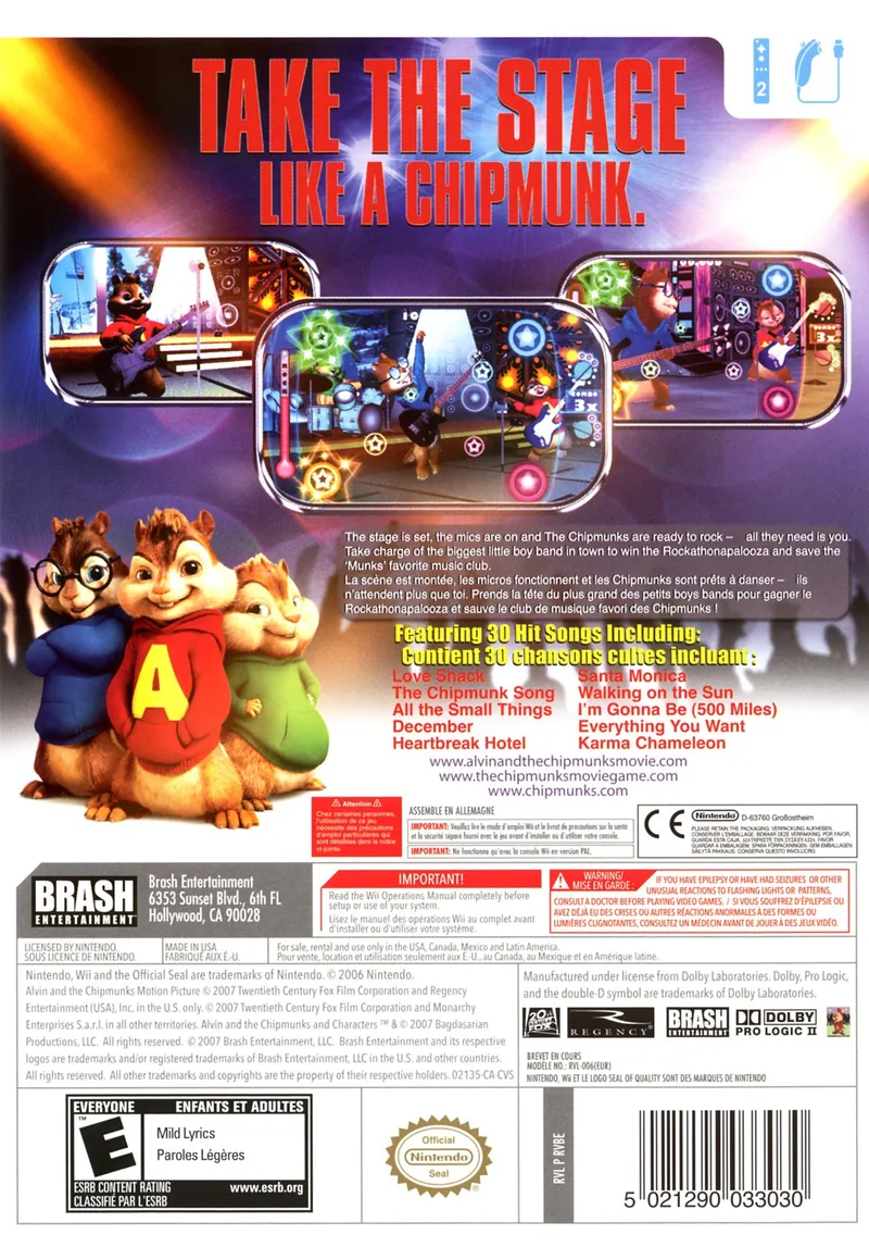 Alvin and the Chipmunks box back