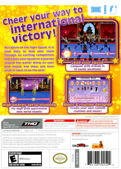 All Star Cheerleader 2 box back